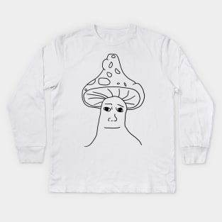 Shroomjak / Mushroom Wojak Meme Kids Long Sleeve T-Shirt